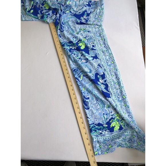 Lilly Pulitzer Bal Harbour Palazzo Pants Sea Sirens Blue Current Sz XL - Picture 10 of 13